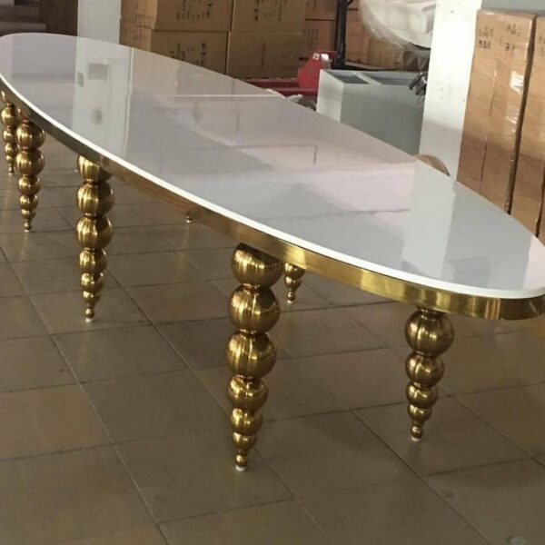 Golden foot Glass Table