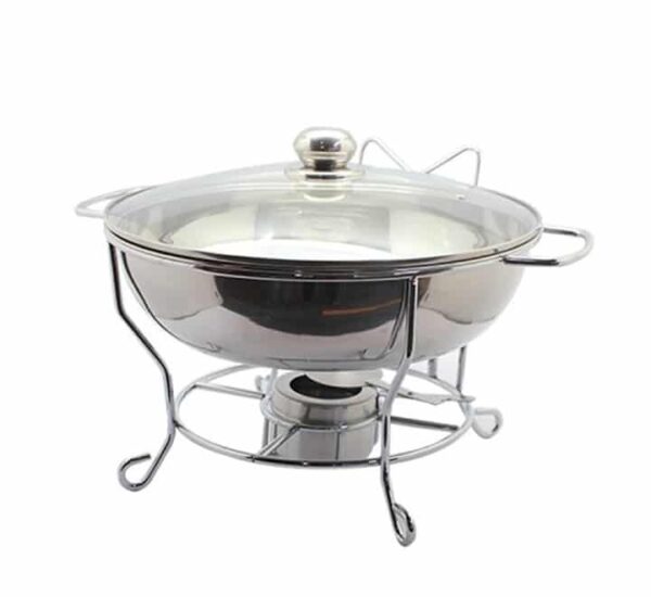 Round Chafing Dish with Glass Lid