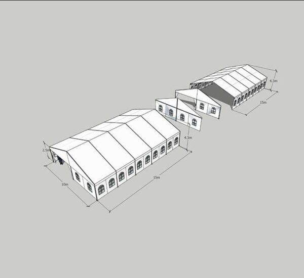 10x30m Aluminium Frame Tent White - Image 2