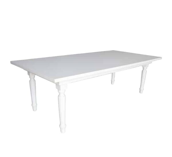 White Rectangular Wooden Table Classic Legs