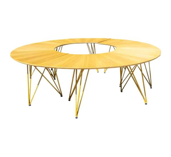 4pc Serpentine Wooden Top Table