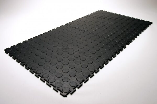 PVC interlocking floor tile - black 500x500x4mm - Plastics
